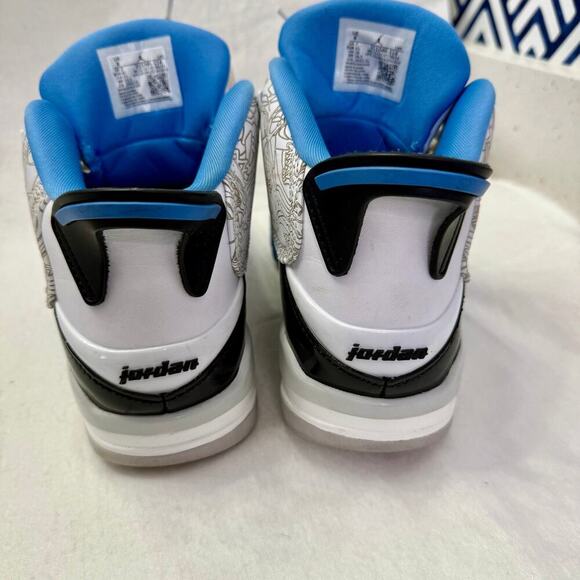 Nike Air Jordan Dub Zero “UNC” White University Blue Black Mens 8.0 - Picture 3 of 5